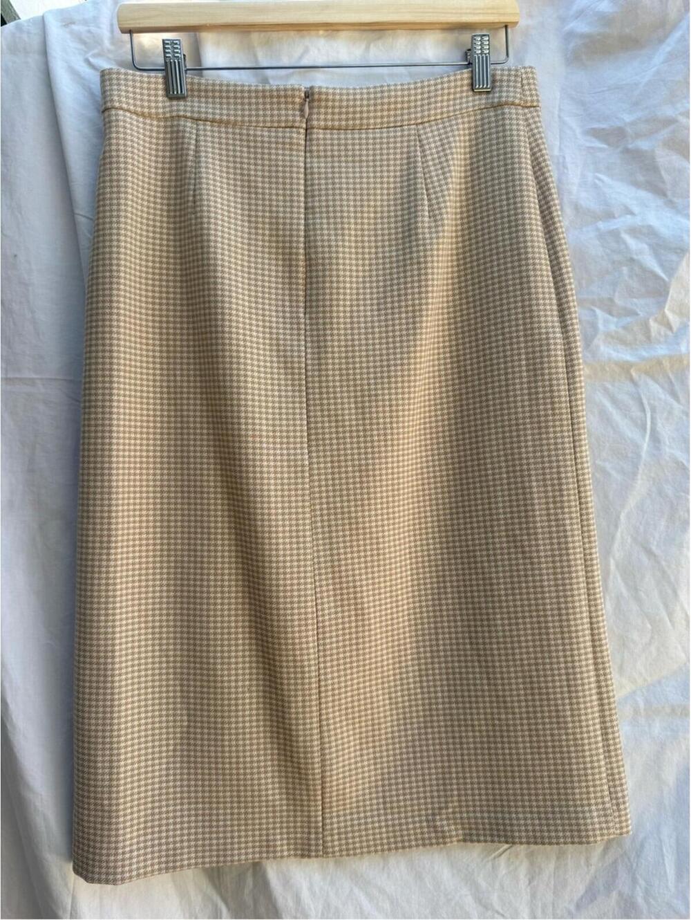 Aritzia Wilfred Patio Midi Skirt - Checkered Tan - 10 - Picture 6 of 9